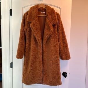 Tularosa Long Shag Coat in Camel size S